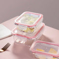 Eco Friendly Microwavable Lunch Box Bag Glass Rectangular Silicone Food Packaging Meal Prep Bento Lunch Box Food Container