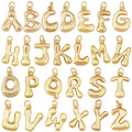 New Cute Without Zircon Brass Initial Name A-Z Letter Charm PendantReal 18K Gold Plated Necklace Bracelet Jewelry Supplies S51