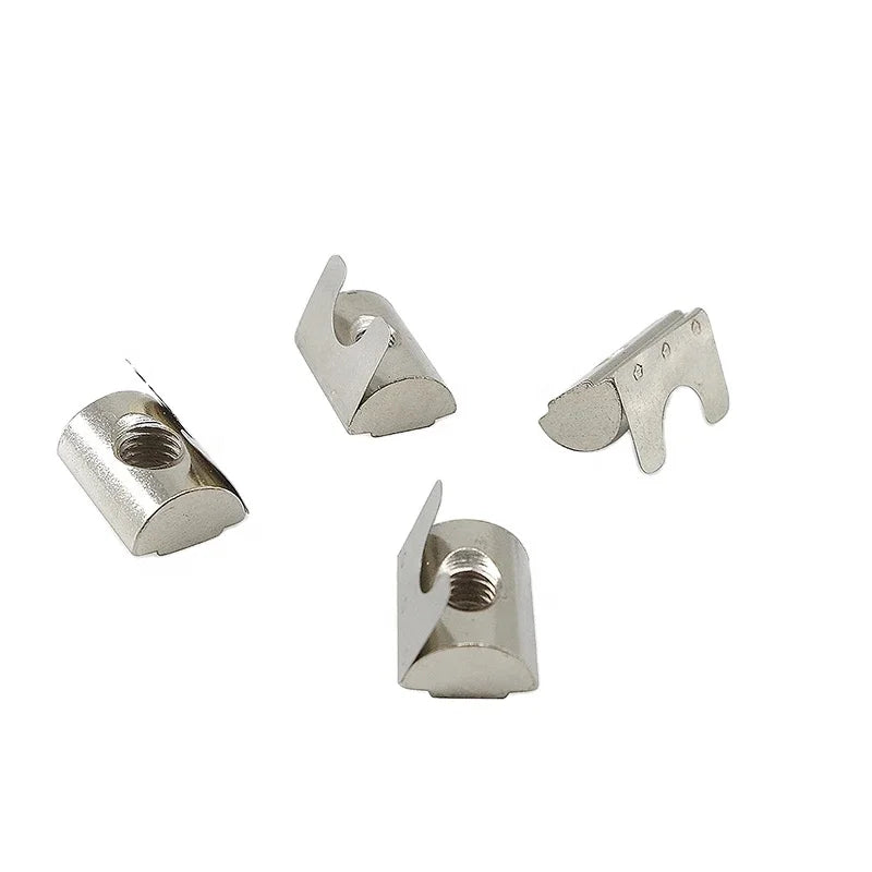 China Manufacturer Rohs Customized M4 M5 M6 M8 10-32 1/4--20 Roll in t Nuts with Leaf for Aluminum Profile 3030 Slot 8mm
