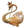 Swan Corsage Shaped Baroque Natural Freshwater Pearl Brooch Simple and Versatile Winter Sweater Accessories