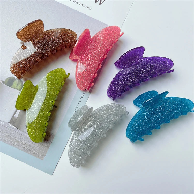 European and American Style Dot Diamond Sparkling Hair Claw Colorful Iridescent Cute Glitter Hair Clip