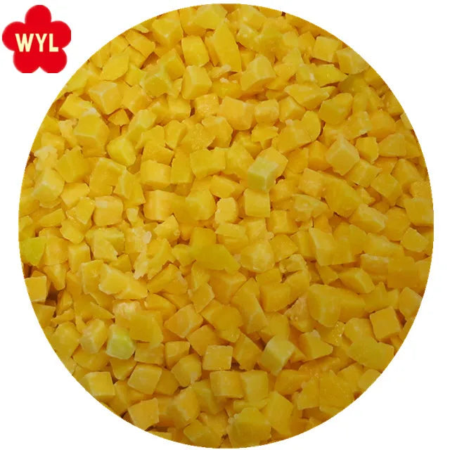 IQF Premium Quality Frozen Yellow Peach Dices Sweet and Delicious Durian Type Fruit Water Preservation Bulk Packaged