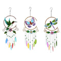 New Arrivals Exquisite Hummingbird Metal Wind Chimes 7 Colors Glass Piece Pendant Creative Unique Iron Craft Hanging Decoration