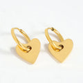 MICCI Wholesale Custom Women Jewelry 14k 18K Gold Plated Stainless Steel Heart Charm Hoop Earrings for Women
