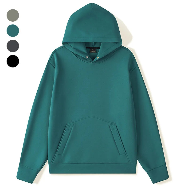 Janya Unisex Long Sleeve Hooded Sweatshirt Solid Color Plus Size Gym Tops for Men Casual Custom Autumn Fitness Clothing
