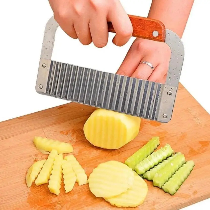 Kitchen Wavy Potato Cutter Stainless Steel Slicer Onion Chips French Fry Fries Maker Chopper Vegetable Cutters Knife Tools