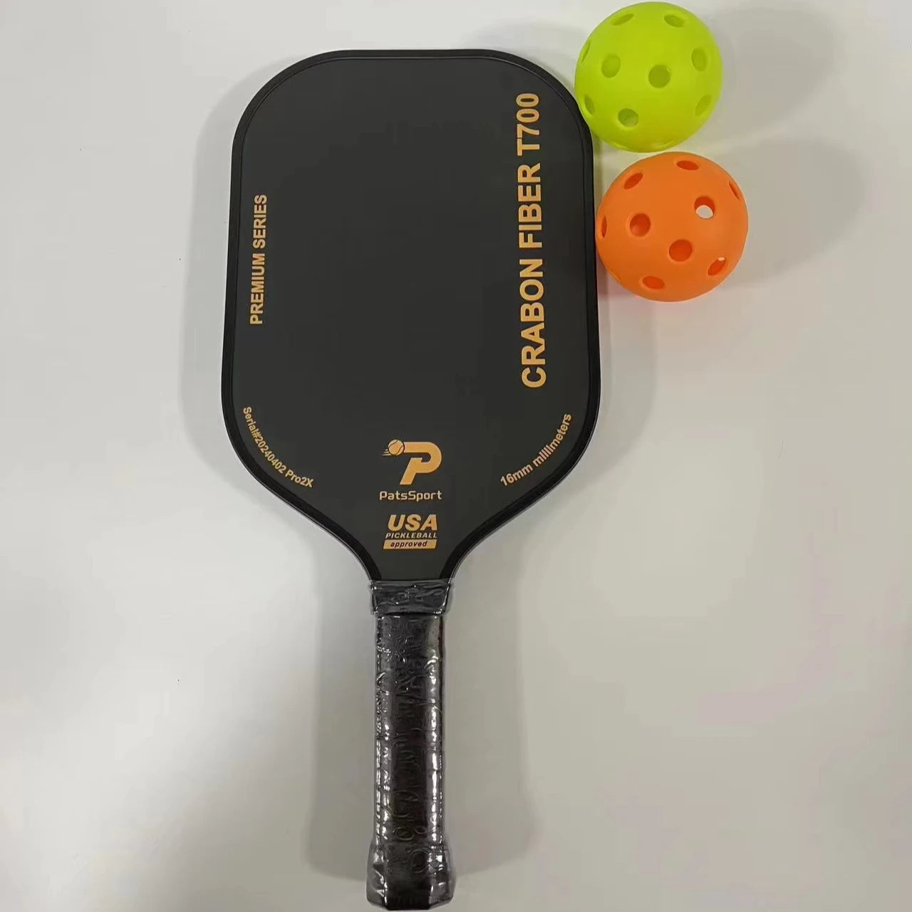 USAPA Approved Professional 16mm Thick T700 Carbon Fiber Cloth Texture High Quality Honeycomb PP Core Pickleball Paddle