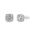 Dylam 7.2mm 5AAAAA CZ Stone Engagement Iced Out square Shaped Stud Earring Jewellery Wedding Real 925 Sterling Silver Earrings