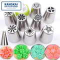 10pcs Hot-sale Russian Piping Nozzles Sets Cake Piping Tips Stainless Steel Decorating Cupcake Kit Pastry Bag Baking Tool