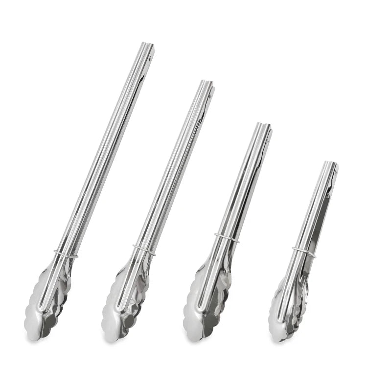 Stainless Steel Food Tong Kitchen Salad Bread Tong Available in Multiple Sizes From 7 to 14 Inch Sizes Suitable BBQ Steak Tong