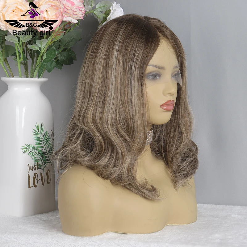 Top Quality Blonde Highlights Jewish Wig European Hair Kosher Wigs Curly 13x6 hd 100 Human Hair 180 Density swiss Lace Front Wig