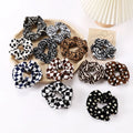 Spring Fall Wholesale Bulk Stripe Knitted Xl Scrunchie Hair Band Tie Accessories Dot Checker Leopard zebra Print Scrunchies