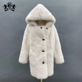 Janefur Long Fluffy Sheep Fur Coat Ladies Casual Shearling Wool Outwear Fashion Teddy  Fleece Jacket Woman