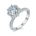 SGARIT Vintage Jewellery Straight Gold Plated 925 Sterling Silver 2 Ct Pave Setting halo Moissanite Diamond Ring Jewelry