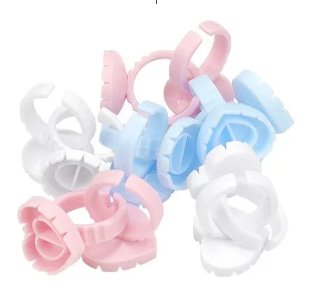 Heart Eyelash Extension Glue Ring Holder Eye Lash Fans Flowering Quick Blossom Cup Tattoo Pigment Container
