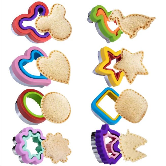 Kids Stainless Steel Sandwich Cutter Set Star Dinosaur Heart Design Metal Material