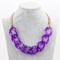 Simple Korean Designer Jewelry Color Juice Clear Resin Chain Cost-effective Plastic Fashion Acrylic Necklace PartyJewelry