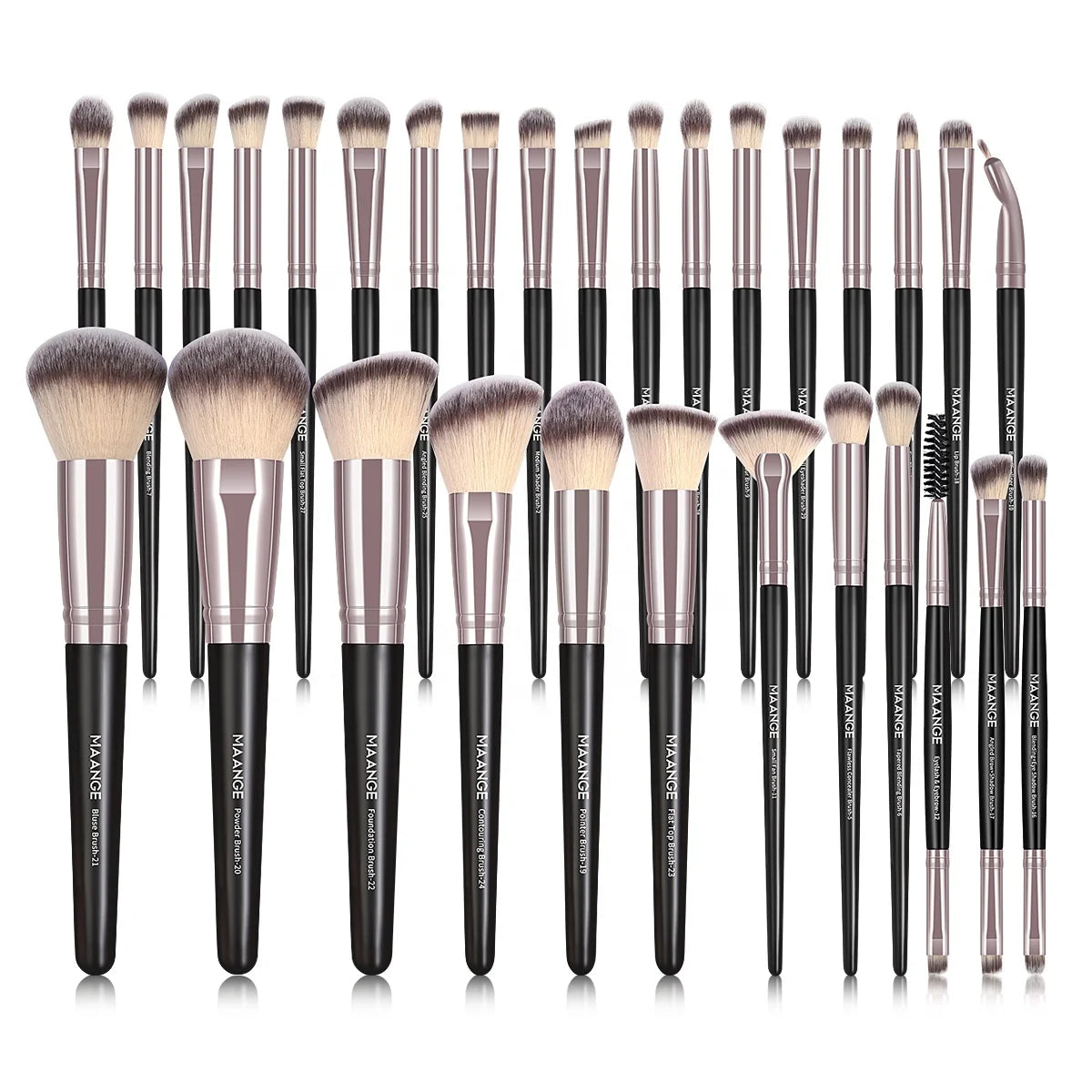 MAANGE Top Rated Makeup Brushes  Professional Private Label champagne Cosmetic Brushes Delicate Makeup Brush Set
