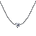 Dylam Fine Jewelry Choker Necklaces Women S925 Silver Heart Shape 2 Ct Radiant Cut 8A Cubic Zirconia Choker Tennis Necklace