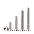 #2-56 #4-40 #6-32 #8-32 #10-24 #10-22 Flat Head Bolts Phillips Stainless Steel SS304 316 Countersunk Machine Screws Din965