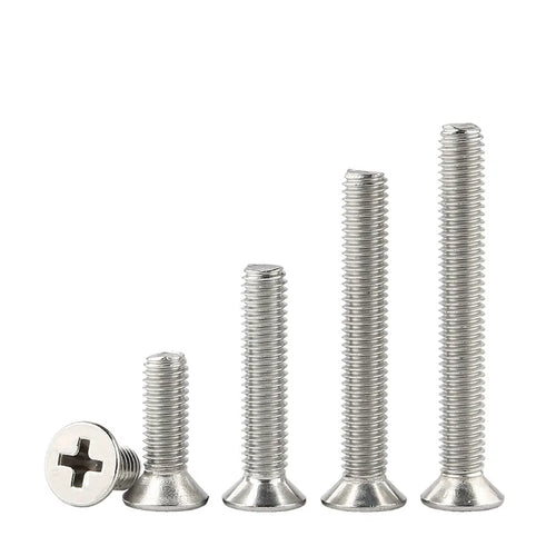 #2-56 #4-40 #6-32 #8-32 #10-24 #10-22 Flat Head Bolts Phillips Stainless Steel SS304 316 Countersunk Machine Screws Din965