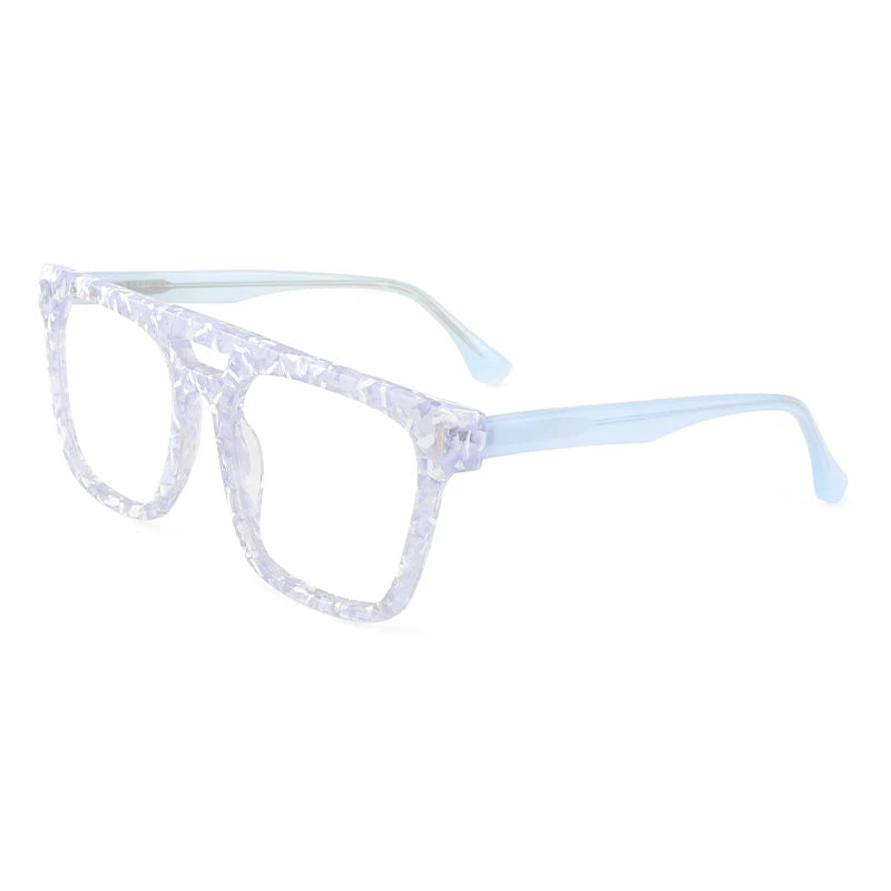Optical Frames Rectangular Double Bridge Acetate Stripe Vintage Men Glasses Frame Women Full Rim Eyewear