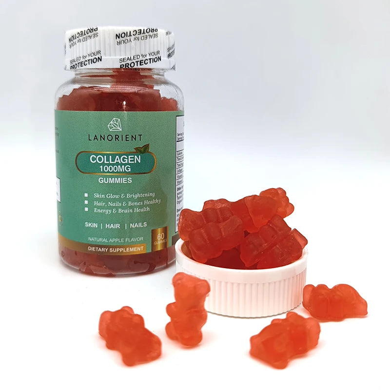 Natural Herbal Vitamin and Supplements Bear Vegan Biotin Collagen Gummies Hair Skin Nails