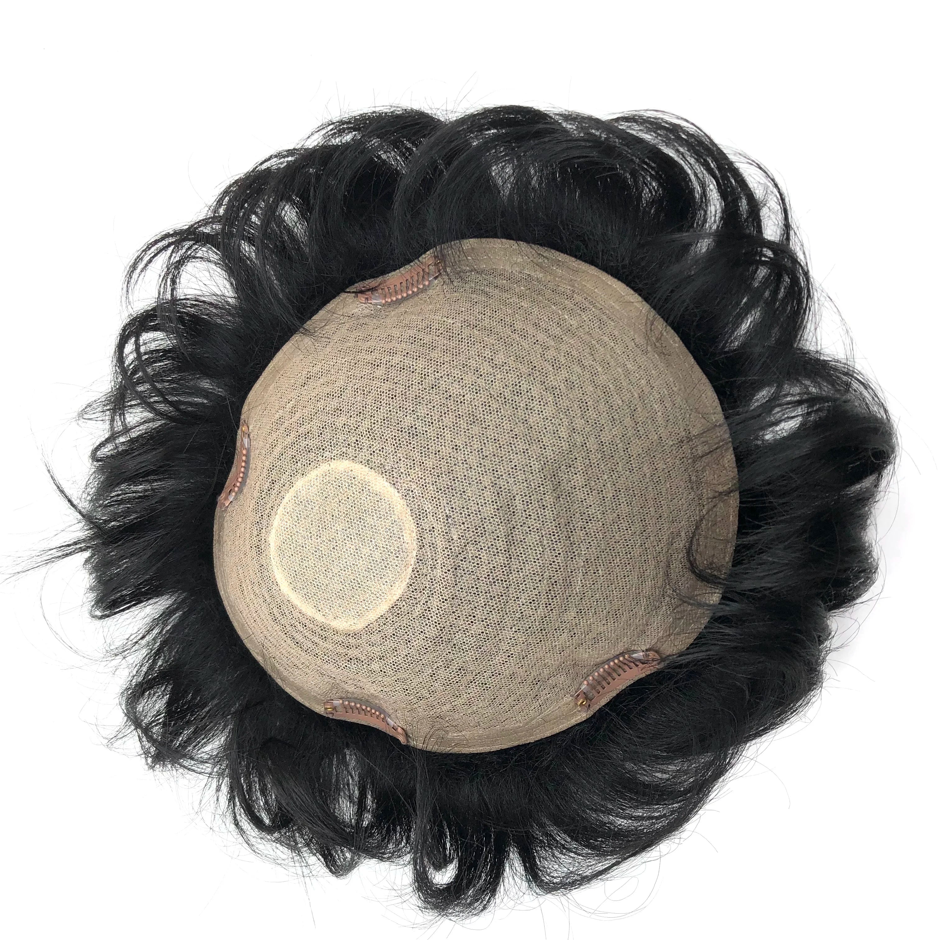 AU Ready to Ship Short Hair Male Wig Head Replacement Black Full Real Hair Replacement Black Machine Weft Silk Men's Toupee