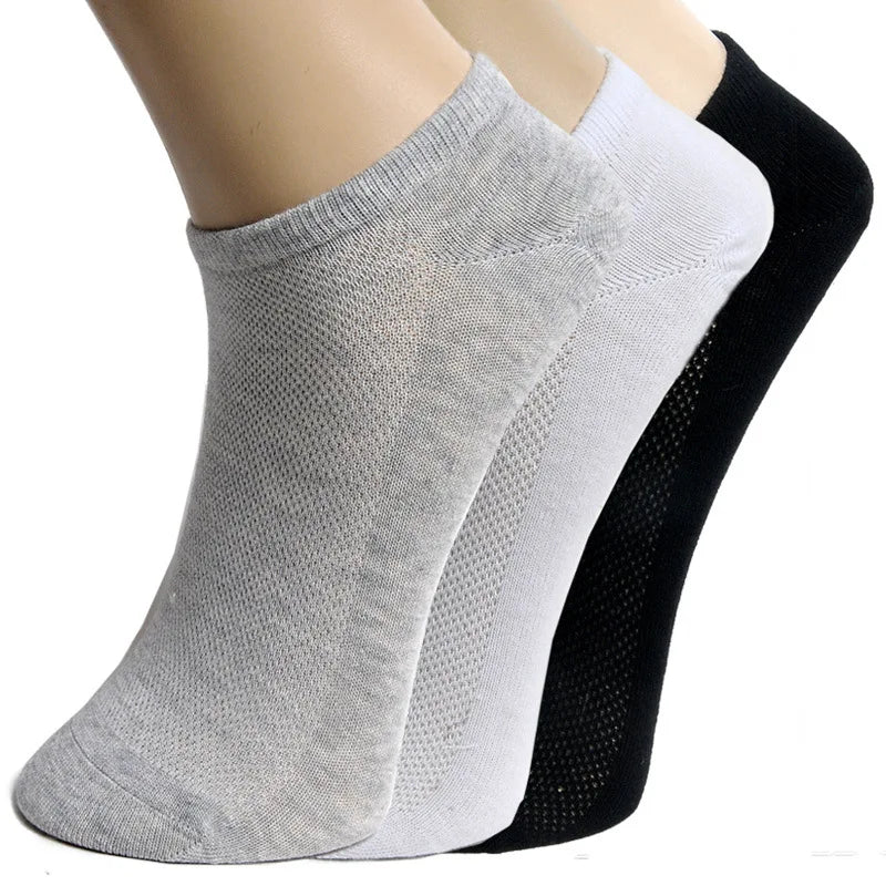 Summer Men Woman Solid  Thin Breathable Cotton/Polyester Mesh Ankle Socks