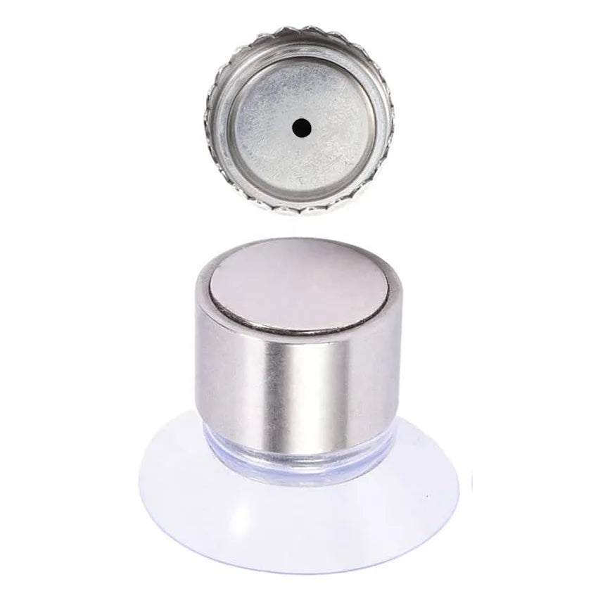 Modern Aluminum Punch Free Magnetic Soap Holder Suction Cup Bathroom Waterproof Self Drain Organizer with Chrome Finish