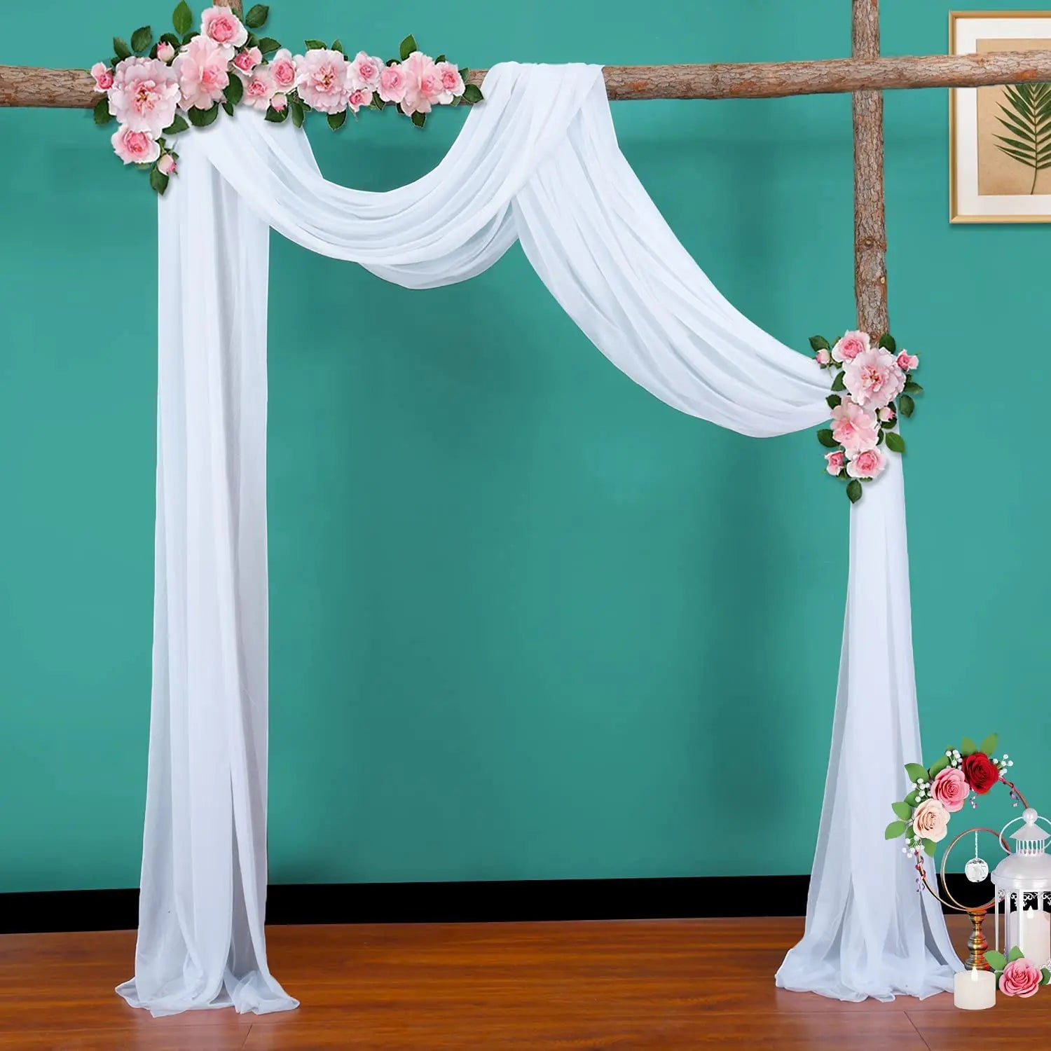 Hot Selling Elegant Romantic White Chiffon Wedding Backdrop Drapes