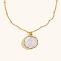 G4025 Wholesale 18k Gold Plated Stainless Steel White Shell Necklace Fashion Jewelry Bead Chain Gold Shell Necklace for Women