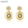 LUOTEEMI Gold Plated Earring Women Geometric Designer Earrings for Cute Girls Fashion Jewelry