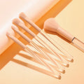 Cheap Promotion Professional Cosmetic Brush Set Clear Handle Soft Hair 5pcs Powder Eye Makeup Brush Set