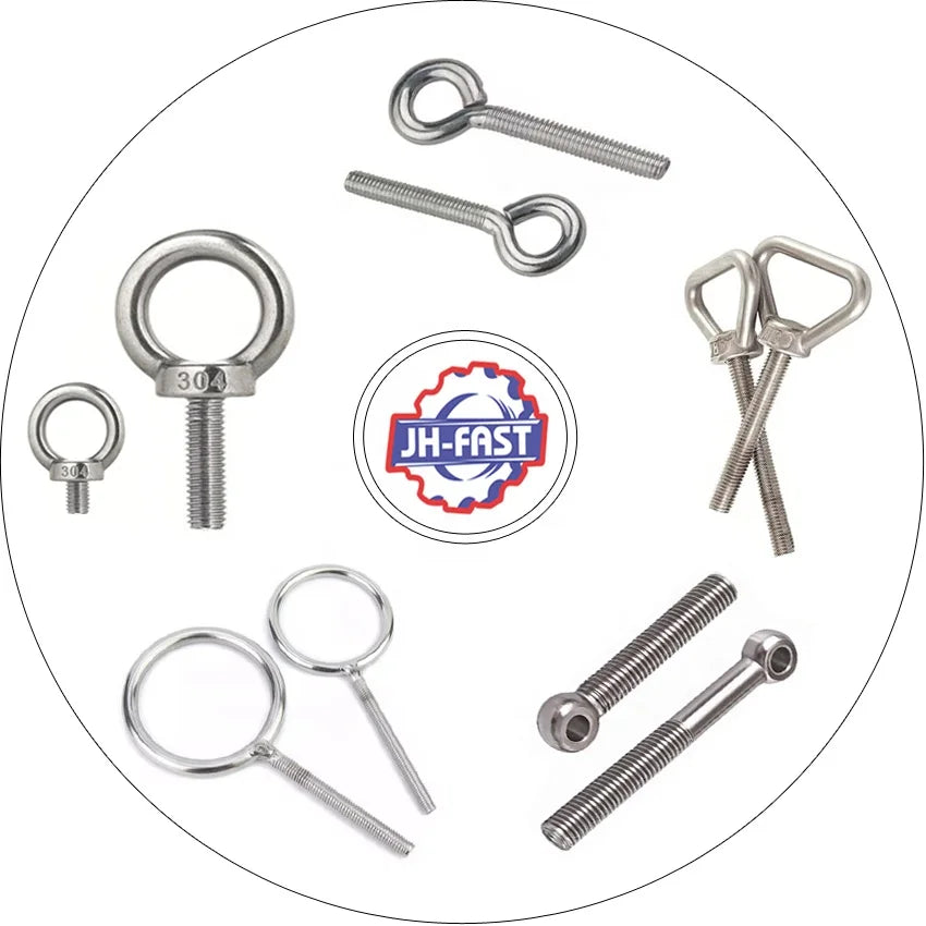 Custom M12 Eye Bolt With Nut M2 M4 M5 M6 M8 M10 M16 M18 M33 M36 M48 Ring Bolt Eyebolt Ss 304 Stainless Steel Lifting Eye Bolt
