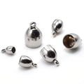 Stainless Steel Curved Bucket Chain Button DIY Jewelry Accessories Rope Buckle Cord End Clasps