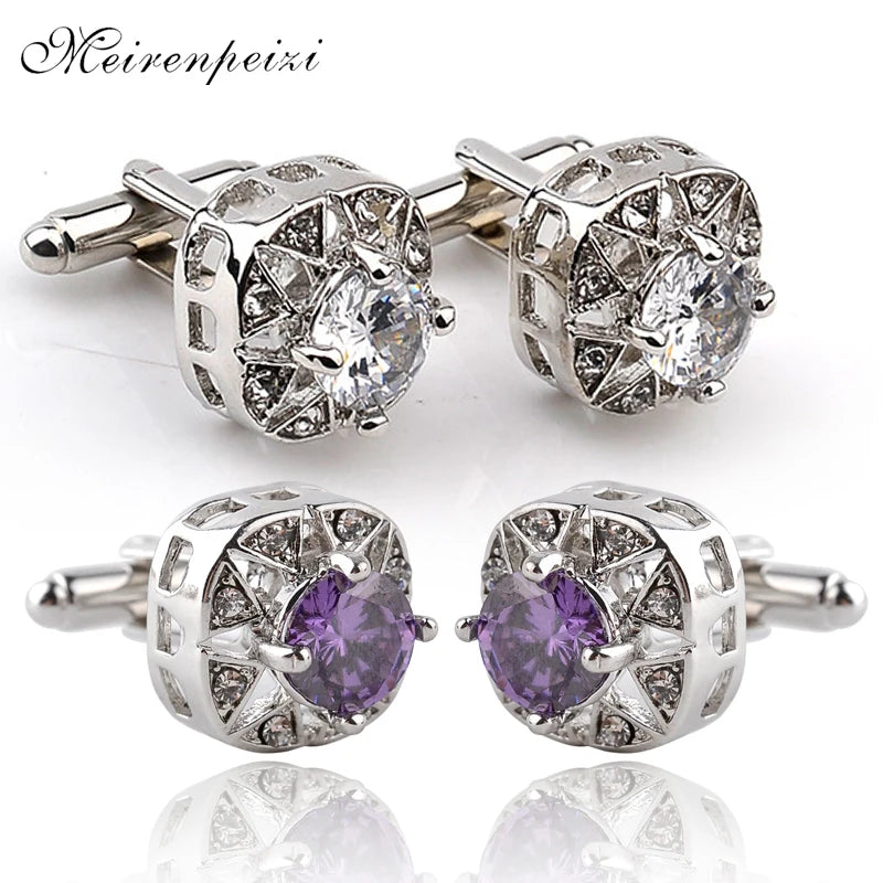 High-grade Exquisite Enamel Zircon Cufflinks for Men Luxury Business Shirt Accessories