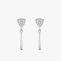 Ailmay Authentic 925 Sterling Silver Dazzling Clear CZ Simple Triangle Shape Stud Earring for Women Wedding Engagement Jewelry