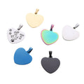 Laser Engraved  Silver Stainless Steel Heart Pet ID Tag