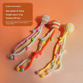 New Products Cats Chewing Teasing Cat Stick Toy Bells Colorful Woolen Cat Toy Ball