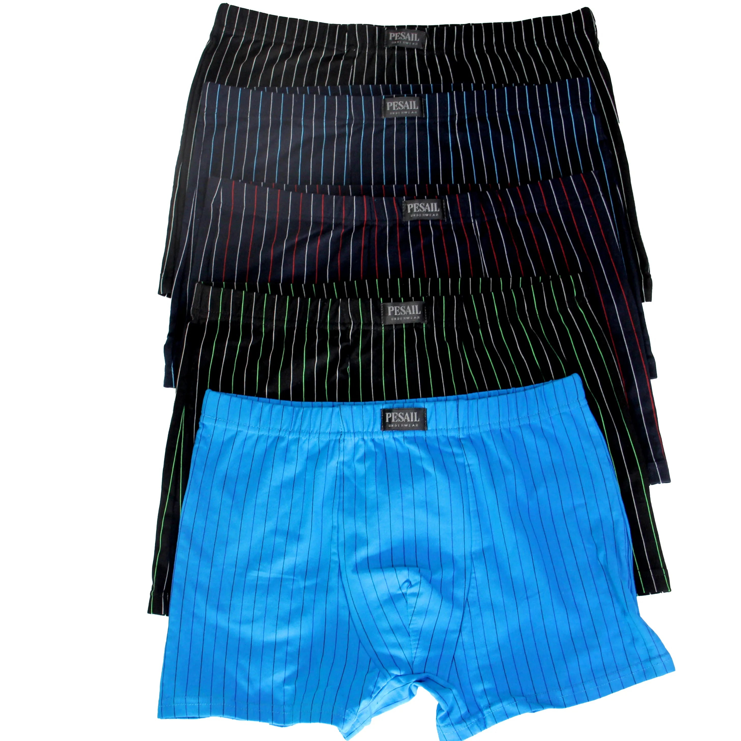 Customized Stripe Design Breathable Cotton Elastic Simple Style Underwear Men Boxer Shorts