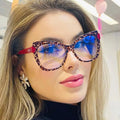HD Anti-Blue Light Blocking Glasses Female Retro Cat Eye Office Computer Eye Protection Clear Lens Eyeglasses