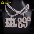 Hip Hop Custom Letter Number S925 Sterling Gold Plated Iced VVS Moissanite Round Brilliant Cut Claw Setting Pendant