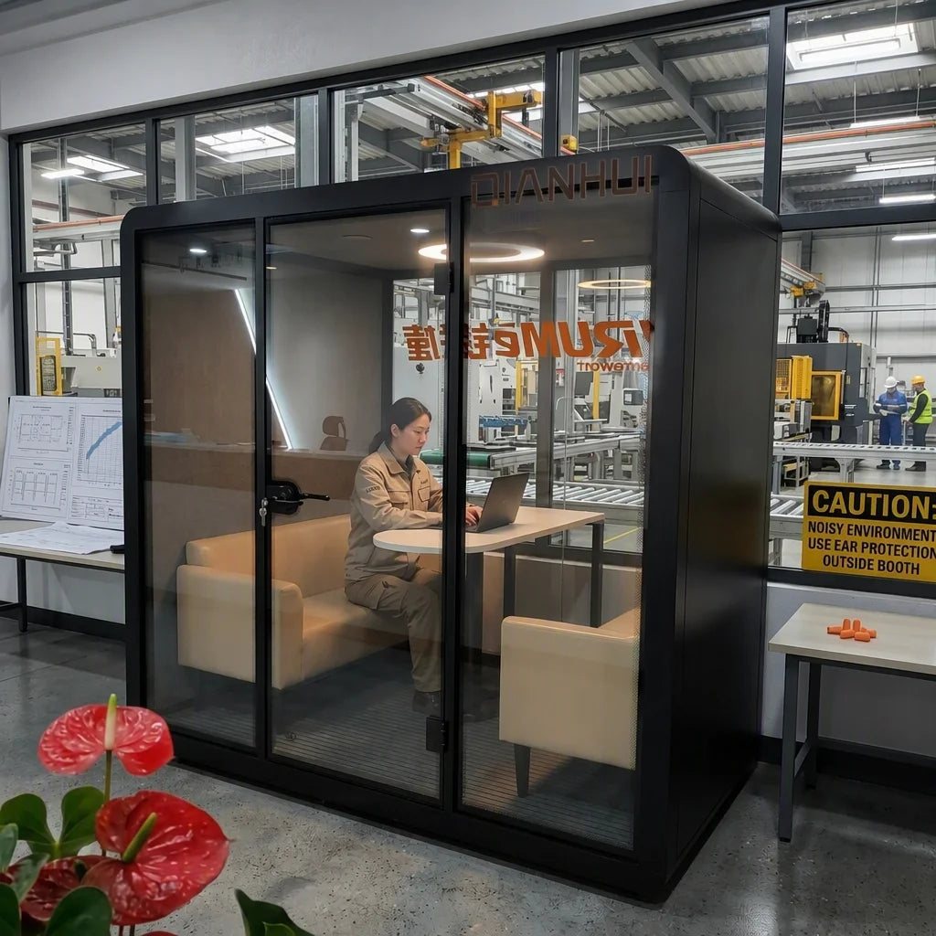 New Design 2026 Movable Soundproof Meeting Pod Quarantine Working pod with Motion-activated Fan 4000K Light MegaBDM