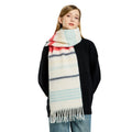 Women's All-Season Red Knitted Scarf Woolen Winter Shawl With Printed Pattern Long Style for Autumn and Winter