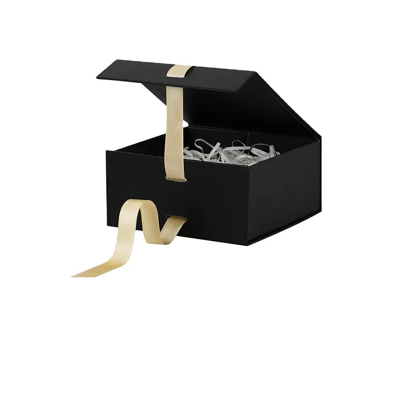 Custom  Cardboard  Black Box  Gift  Paper Folding Gift Box Manufacturer