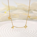 Hot Popular Style 18K Gold Color Plated Personalized Letter Stainless Steel MAMA Necklace Waterproof Jewelry