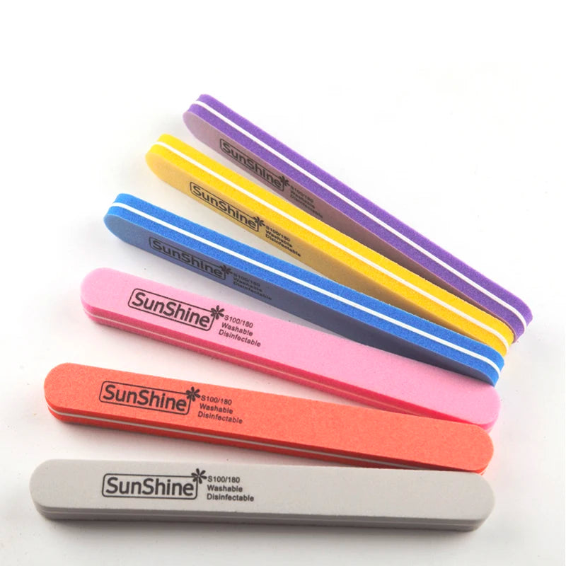 10 Pieces Per Pack 100/180 Grits Professional Emery Sponge PS Board Manicure Nail File and Foot File