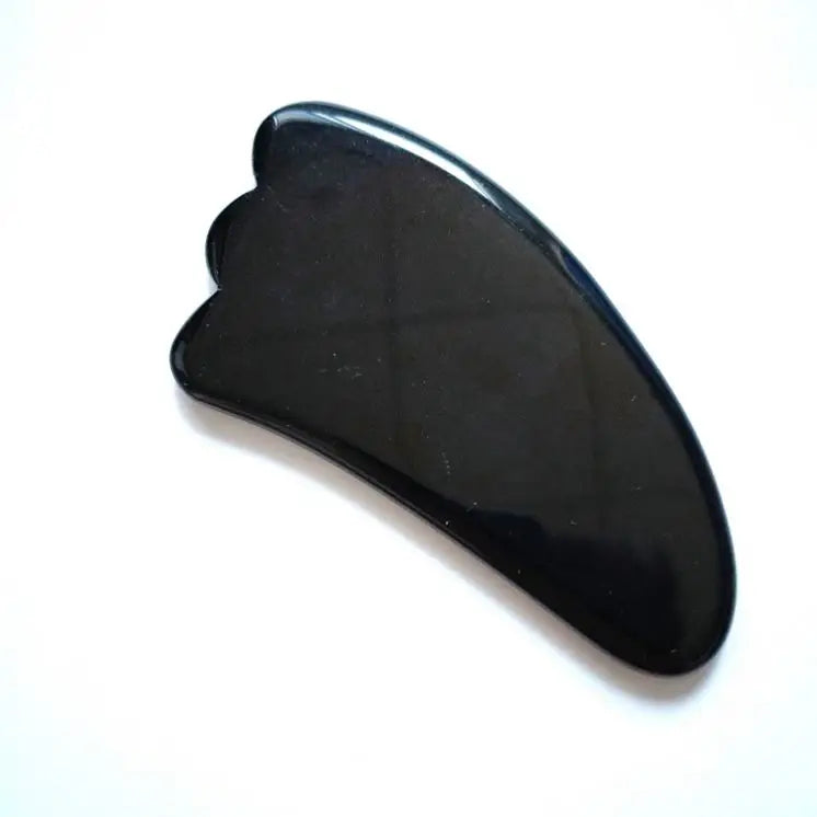 Diy Natural Black Obsidian Natural jade beauty iridescent gua sha board massage stones