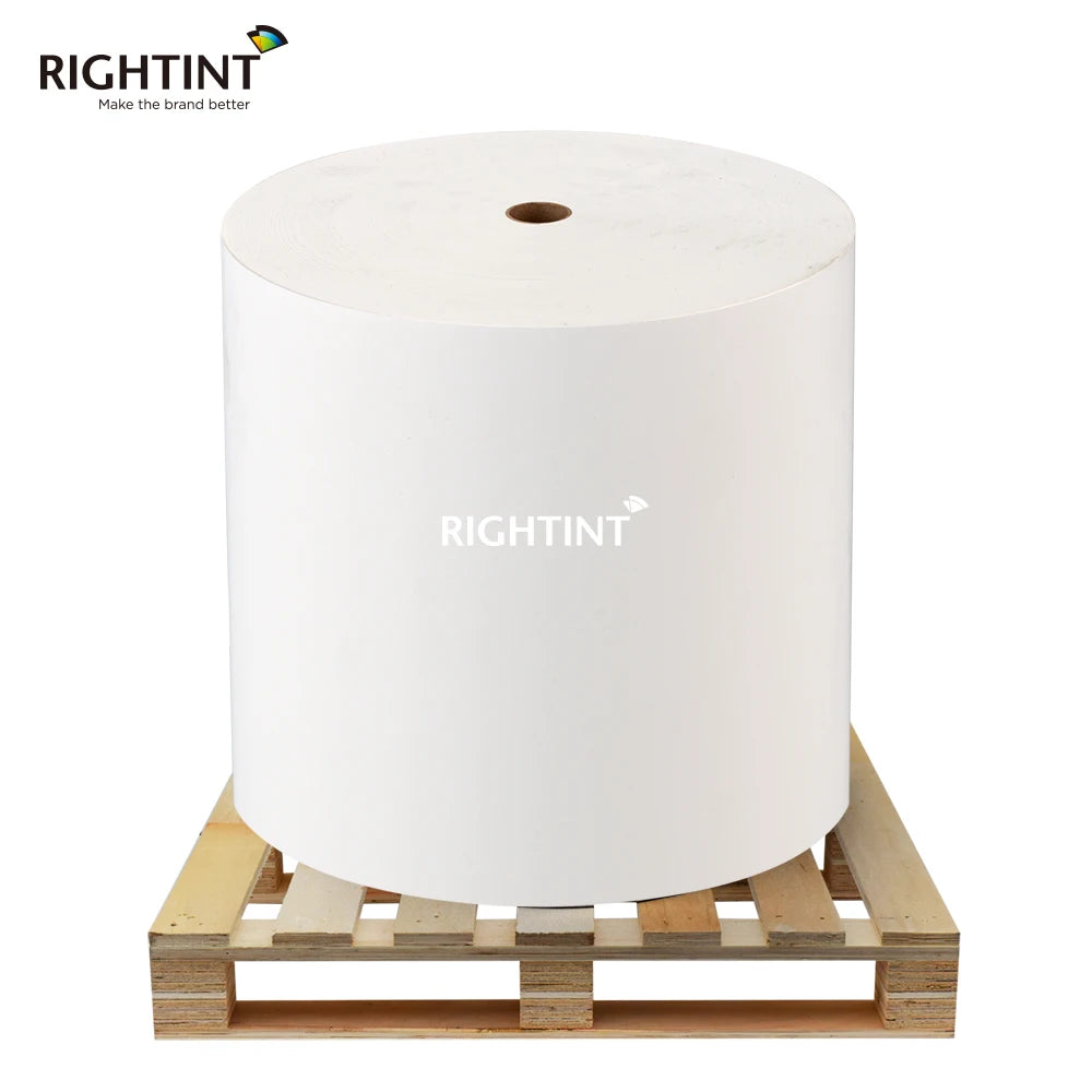 Flexography 75mic Hot Melt Adhesive PP Synthetic Paper Label Roll Adhesive Jumbo Roll